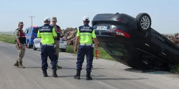 Kilis’te feci kaza: Otomobil taklalar attı, 5 kişi yaralandı