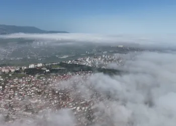 Samsun sisle kaplandı