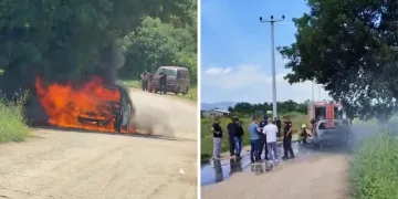 Kestel’de otomobil alevlere teslim oldu