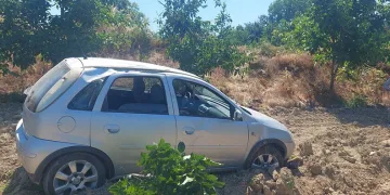 Kontrolden çıkan otomobil meyve bahçesine uçtu: 4 yaralı