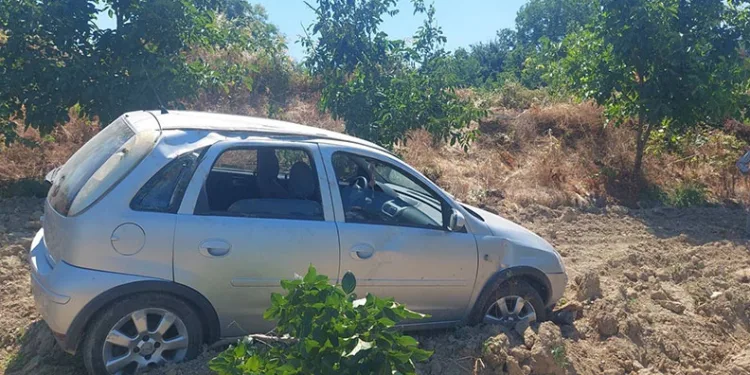 Kontrolden çıkan otomobil meyve bahçesine uçtu: 4 yaralı