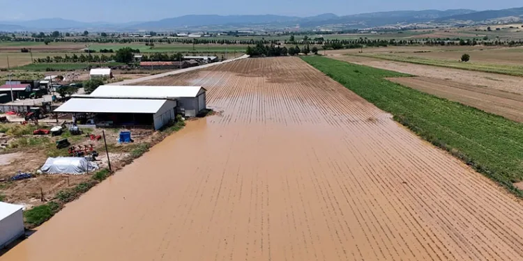 Bursa Yenişehir’de sel ve dolu felaketi