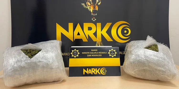 Mardin’de 2 kilo 950 gram uyuşturucu ele geçirildi