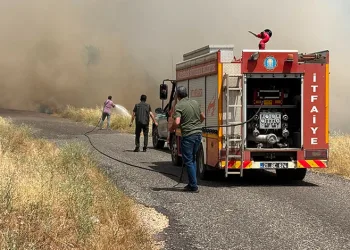 Diyarbakır’da ekili arazide yangın