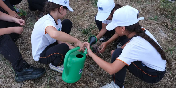 Minik öğrenciler fide dikerek doğa bilinci kazandı