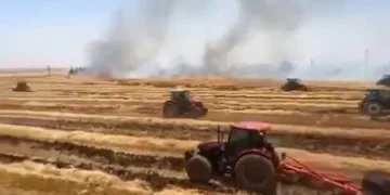 Anız yangını tarım malzemelerini kül etti