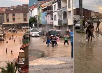 Bursa’da aniden bastıran sağanak hayatı olumsuz etkiledi