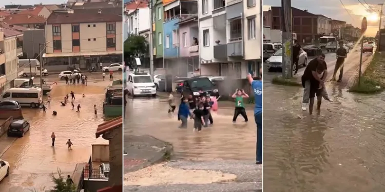 Bursa’da aniden bastıran sağanak hayatı olumsuz etkiledi