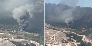 Mermer ocağındaki şantiye barakasında yangın: 1 işçi hayatını kaybetti