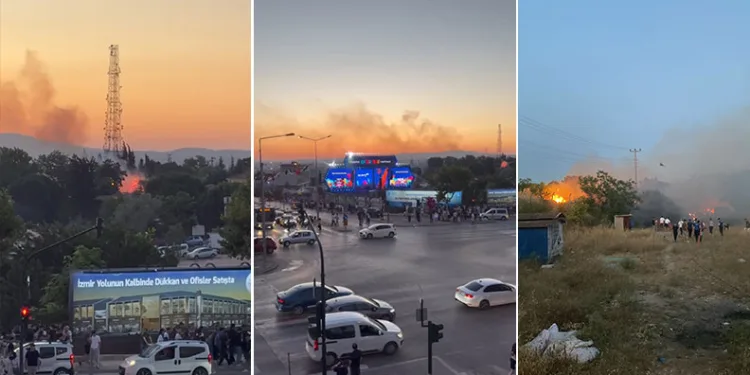 Konser alanı yakınında çıkan yangın panik yaşattı