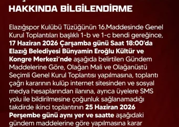 Elazığspor’da genel kurul tarihi netleşti
