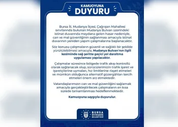 Mudanya Bulvarı’nda istinat duvarı çalışması: Trafik kontrollü sağlanacak