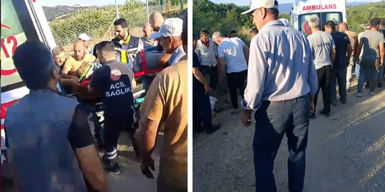 Bursa’da lastiği patlayan otomobil şarampole savruldu! 3 kişi yaralandı