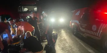 Burhaniye’de saman yangını 4 saat de söndürüldü