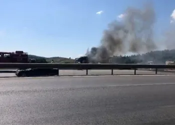 Bursa’da seyir halindeki tır alev topuna döndü
