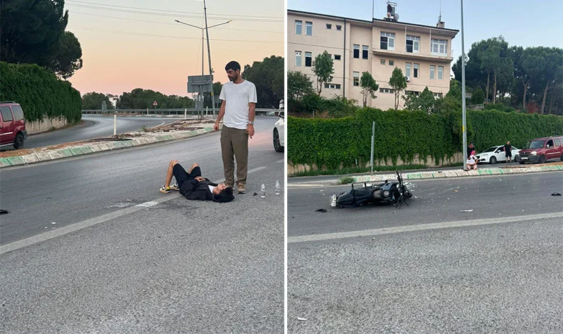 Bursa’da kontrolden çıkan motor yan yattı: 2 yaralı