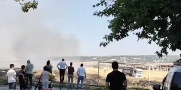 Hakkâri’de çöp sıkıştırma kamyonu yandı