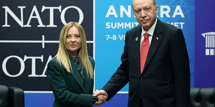 Cumhurbaşkanı Erdoğan, İtalya Başbakanı Meloni ile bir araya geldi