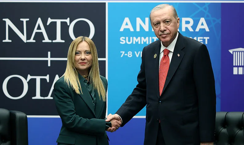 Cumhurbaşkanı Erdoğan, İtalya Başbakanı Meloni ile bir araya geldi