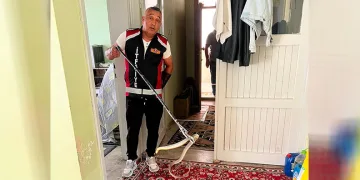 Evde yılan paniği