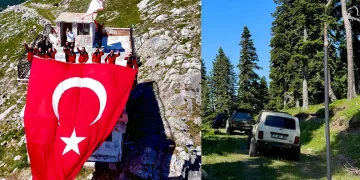 Off-road tutkunları 1850 rakımda Türk bayrağı açtı