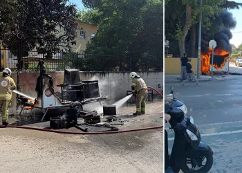 Bursa’da köfte ekmek satılan karavan alev alev yandı
