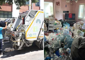 Osmangazi’de çöp evden 2,5 ton geri dönüşüm atığı çıkarıldı