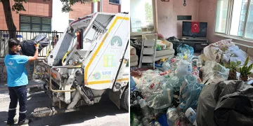 Osmangazi’de çöp evden 2,5 ton geri dönüşüm atığı çıkarıldı