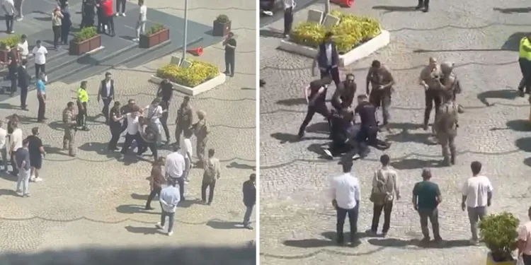 Bursa’da adliye önünde ortalık savaş alanına döndü