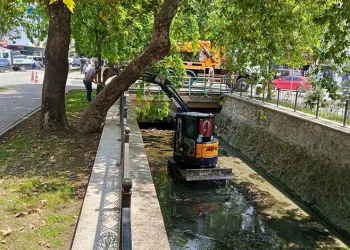 Gemlik Çarşı Deresi’nde temizlik çalışmaları başladı