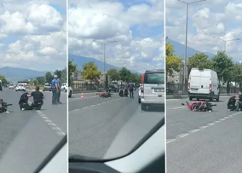Bursa İnegöl’de otomobil motosiklete çarptı: 2 yaralı
