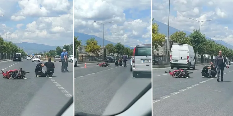 Bursa İnegöl’de otomobil motosiklete çarptı: 2 yaralı