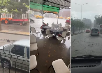 Karacabey’de şiddetli yağmur yolları göle çevirdi