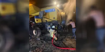 Biçerdöverde çıkan yangın itfaiye ekiplerince söndürüldü