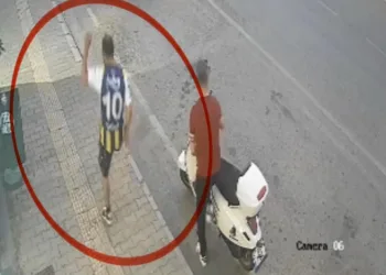 Kediye tekme atan cani şahıs kamerada