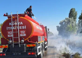 Ot yangını itfaiyenin müdahalesiyle söndürüldü