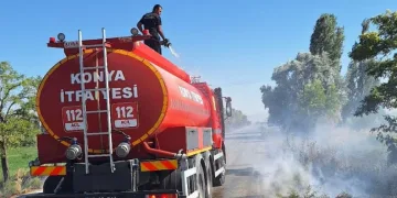 Ot yangını itfaiyenin müdahalesiyle söndürüldü