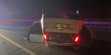 Takla atan otomobilin sürücüsünün alkollü olduğu hastanede ortaya çıktı