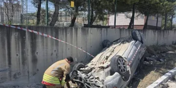 Antakya’da takla atan aracın sürücüsü yaralandı