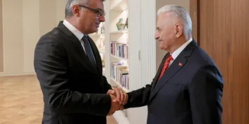 KKTC Cumhurbaşkanı Tufan Erhürman, Binali Yıldırım’ı kabul etti