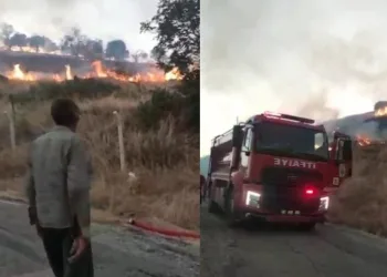 Kahta’da anız yangını köye kadar ulaştı