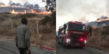 Kahta’da anız yangını köye kadar ulaştı