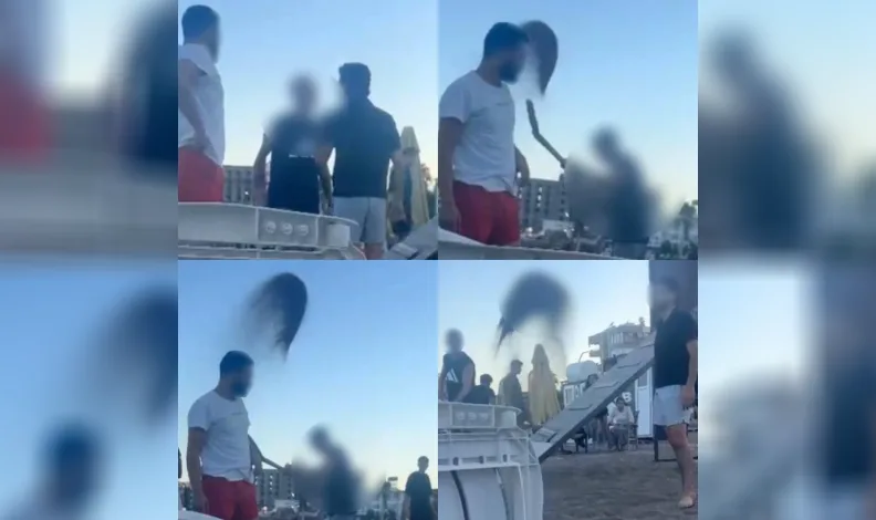 Sahilden kaldırılmak istenen gençlere kum fırlatıldı: 2 gözaltı