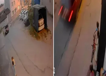 Çocukların oynadığı sokağa drift atarak girdi, hızla uzaklaştı