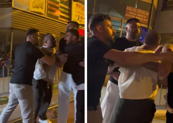 Gece kulübünden çıkıp kavgaya böyle tutuştular…