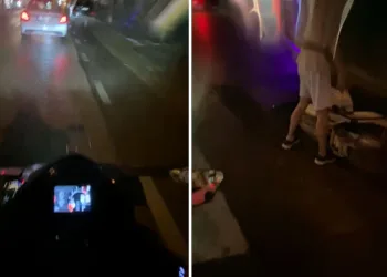 Bursa’da yağmur ve yağ birleşti, kurye kaza yaptı!