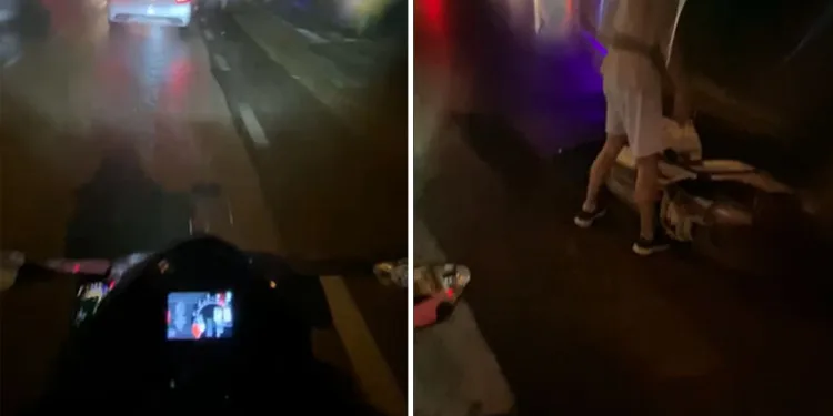 Bursa’da yağmur ve yağ birleşti, kurye kaza yaptı!