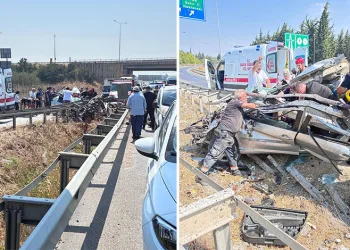 Direksiyon hakimiyetini kaybeden otomobil bariyere girdi