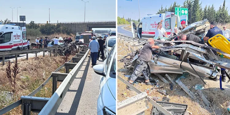 Direksiyon hakimiyetini kaybeden otomobil bariyere girdi