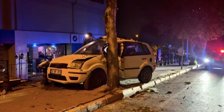 Park halindeyken yanan otomobil kullanılmaz hale geldi